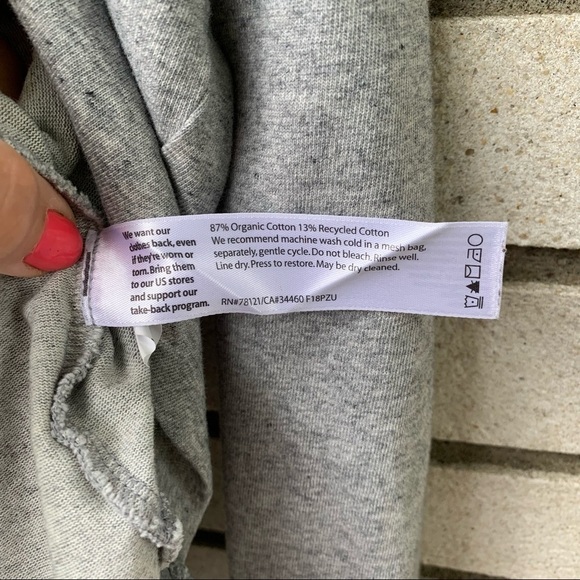 Eileen Fisher Organic Cotton Gray Crewneck Long Sleeve Hi-Low Sweatshirt XXS - Picture 10 of 12